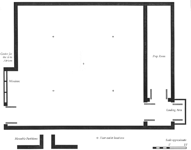 Layout diagram of the Ortlip Art Gallery at Houghton University.