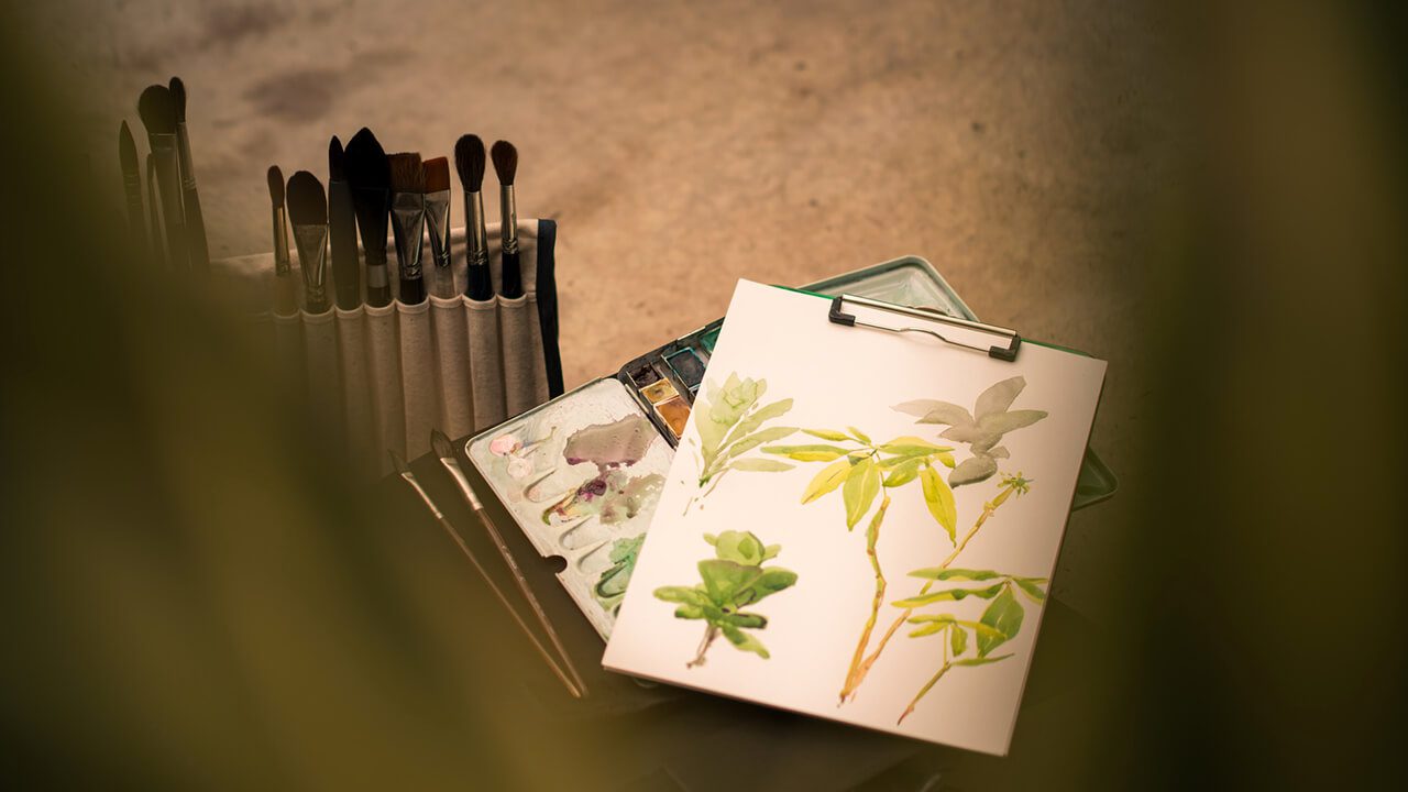 student artwork of plants