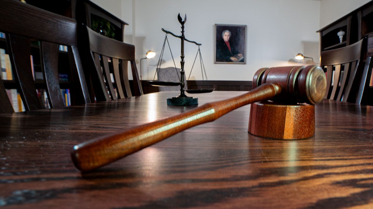 gavel on table in Lindley Center