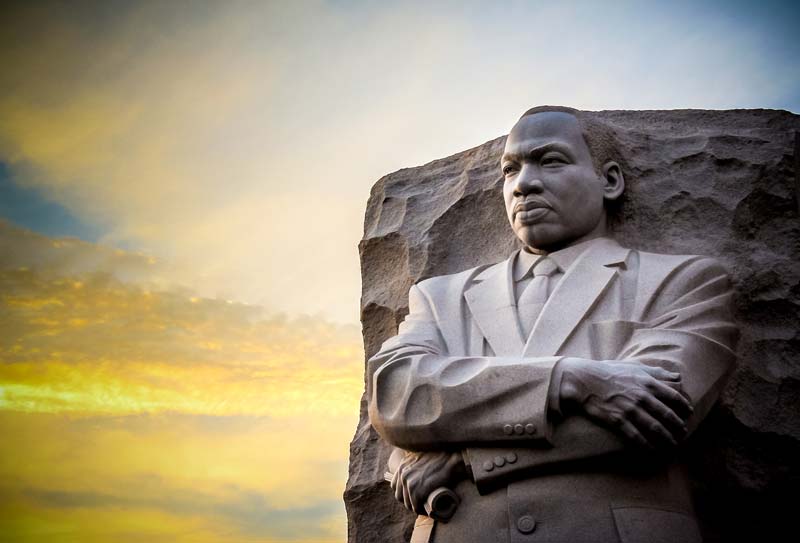 Stock photo of the Martin Luther King, Jr. monument at sunrise