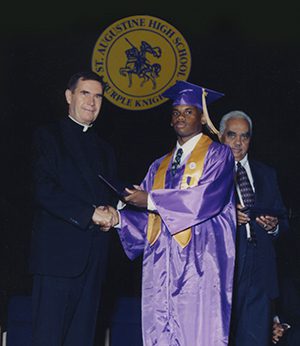 President Lewis at his high school graduation