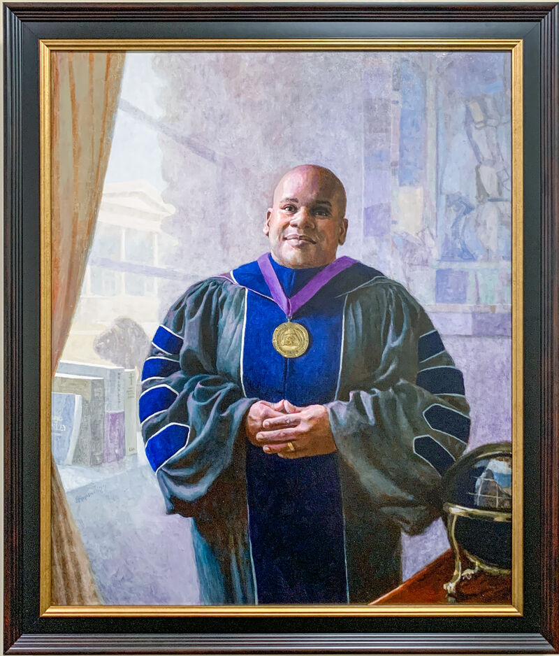 Painted portrait of President Wayne Lewis