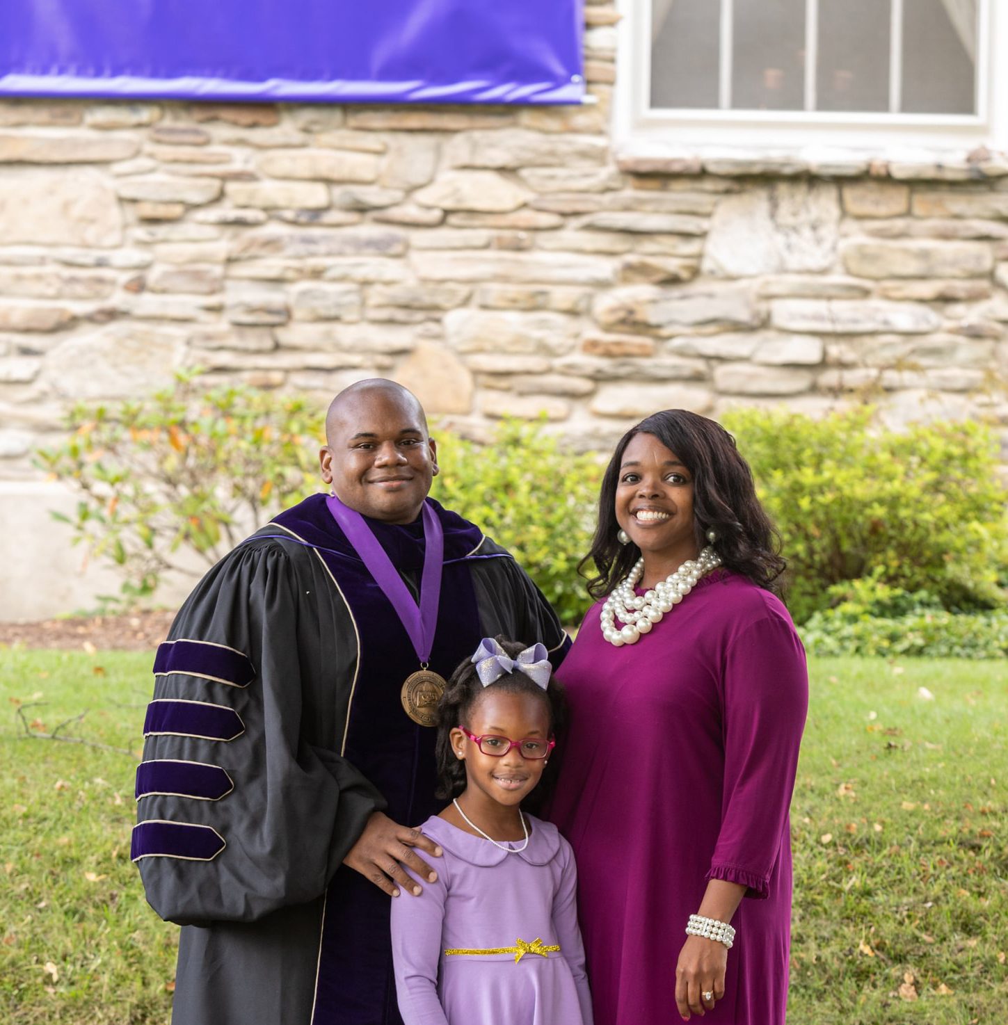 President Lewis and his family