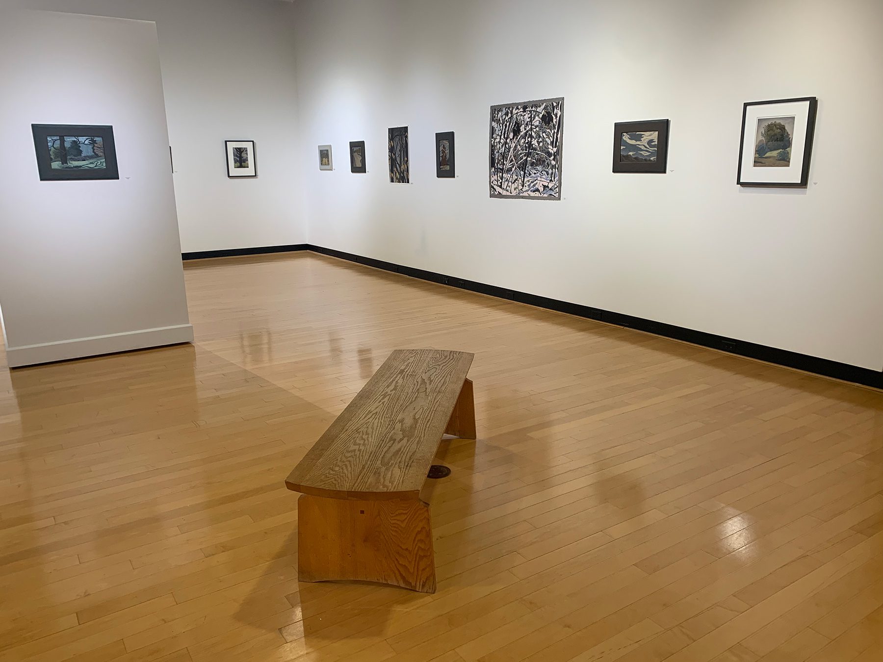 Interior view of Nick Blosser Territory exhibition at Houghton's Ortlip Gallery.