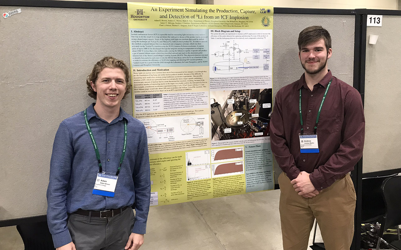 Adam Brown and Andrew Martin with their poster