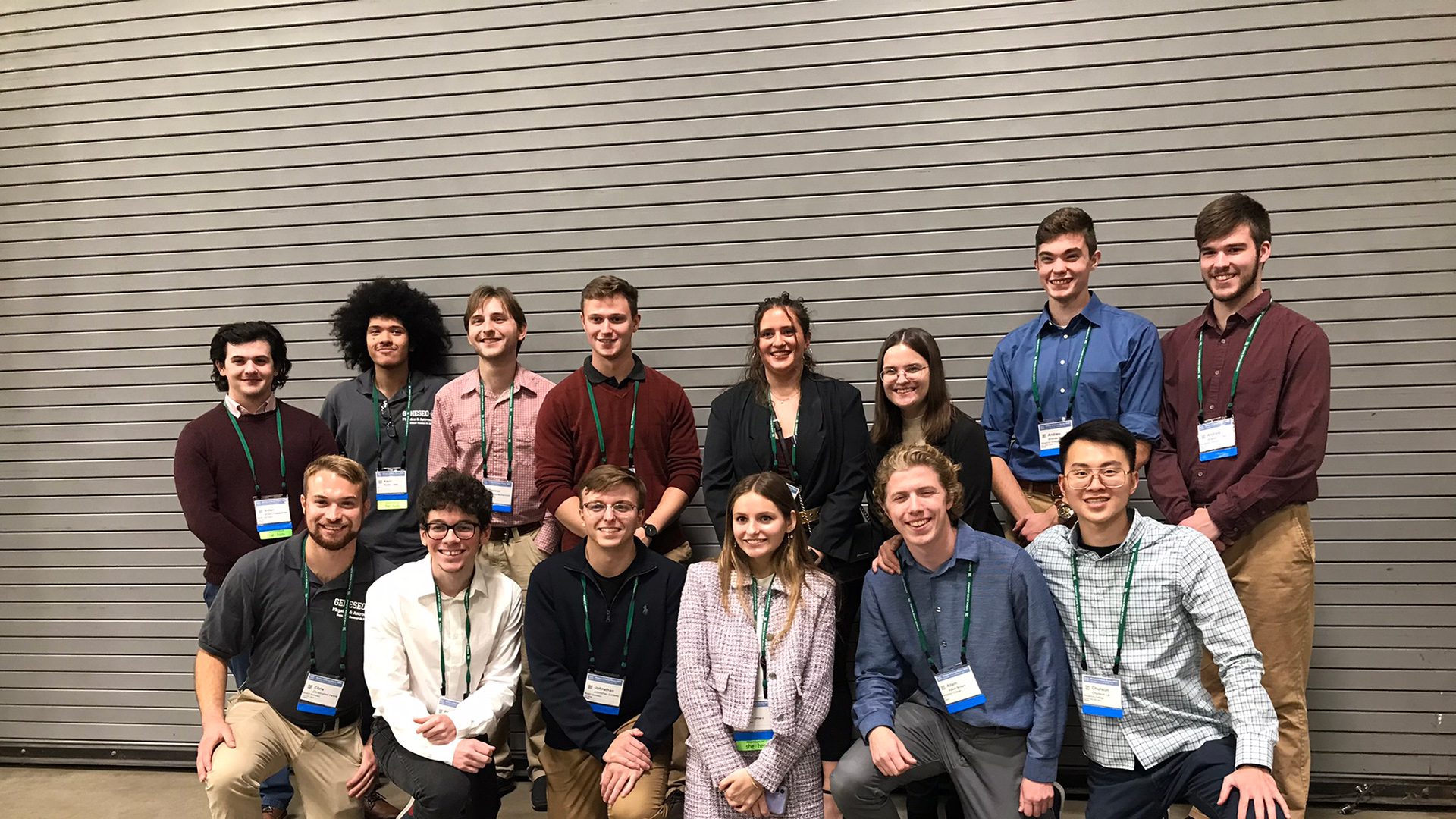 Group of Houghton students at Physics conference.