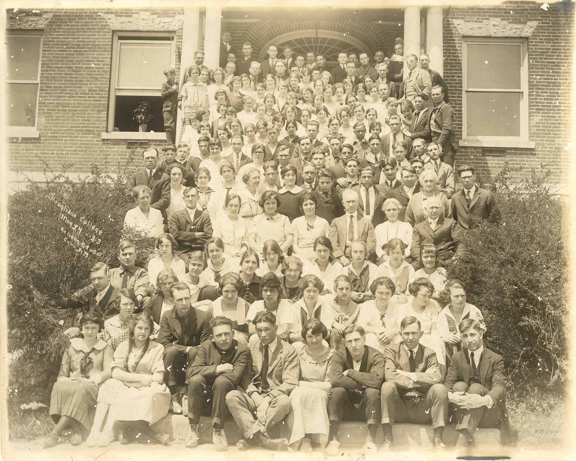 Archival photo of the class of 1923 including Charles Pocock,