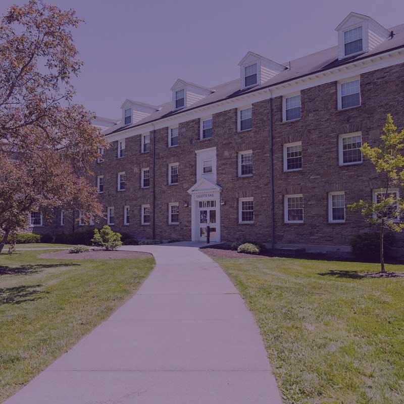 Gillette Hall during the summer at Houghton University.