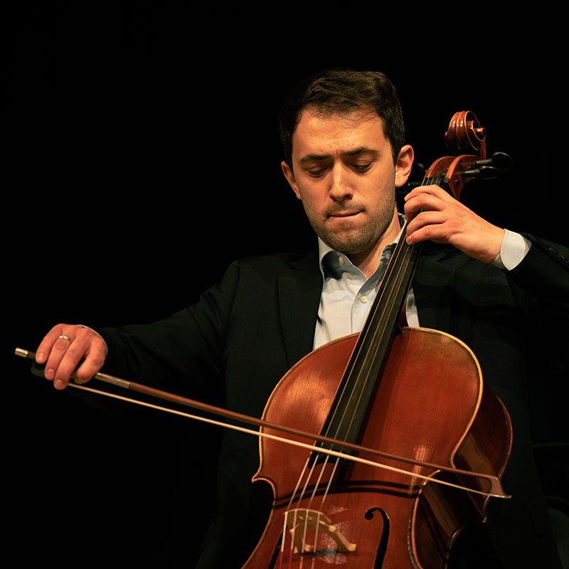 Jeremy Russo playing the cello.