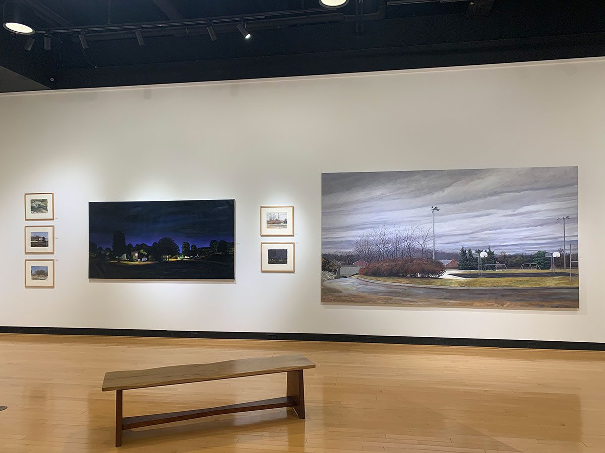 Gallery view of John Rhett's exhibit in the Ortlip Gallery.