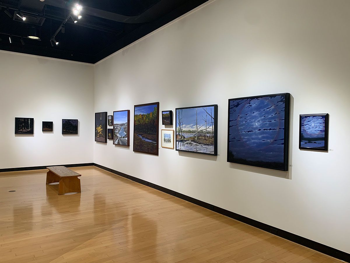 Gallery view of art professor John Rhett's 2023 Exhibition.