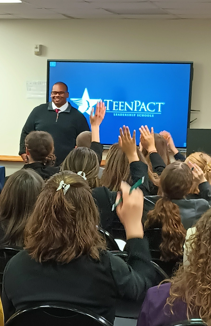 President Lewis speaking at TeenPact.