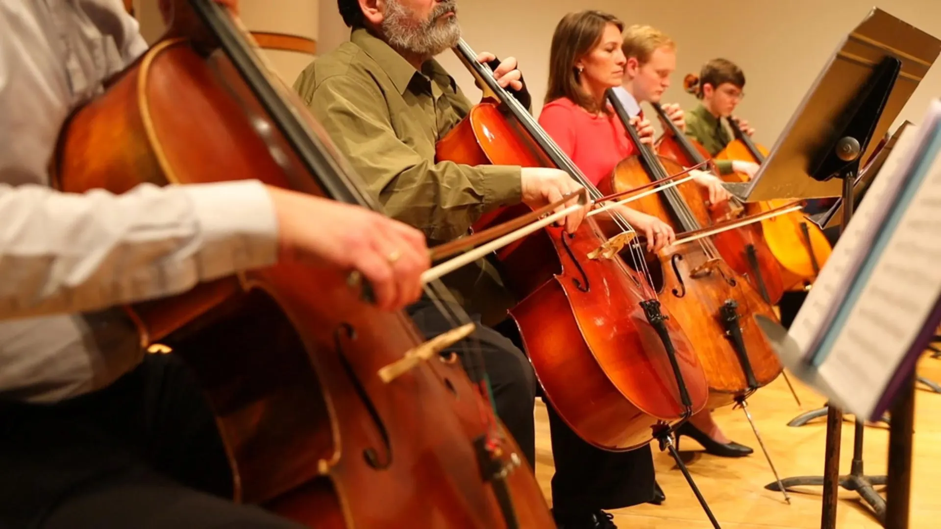 Cellists playing at houghton