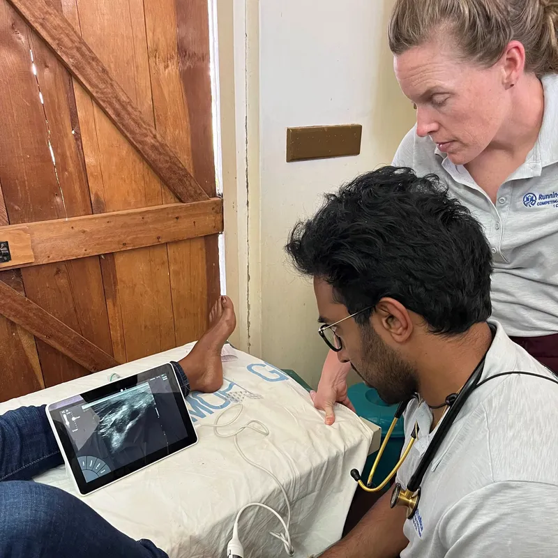 Laura Lintner and a patient